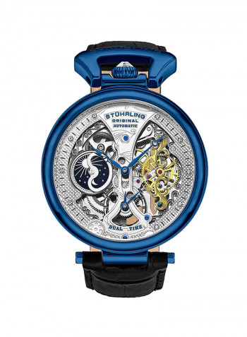 Men's Casual Leather Automatic Skeleton Wrist Watch 3920.3