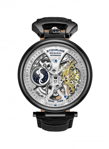 Men's Casual Leather Automatic Skeleton Wrist Watch 3920.4