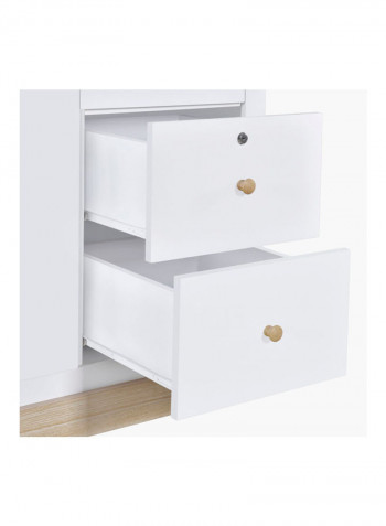 Sweden Six-Door Wardrobe With Mirror White 55x240x210cm
