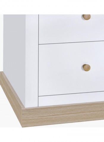 Sweden Six-Door Wardrobe With Mirror White 55x240x210cm