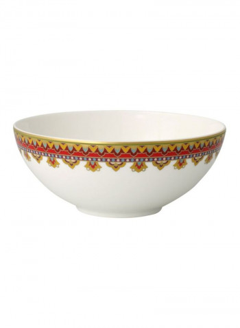 6-Piece Samarkand Rubin Porcelain Bowl Set White/Red/Yellow 78centimeter