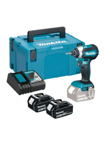 PT Cordless Impact Driver 18V 5.0Ah With 2Battery + 1Charger DTD153RTJ Green 10.2X15.1X6.1inch