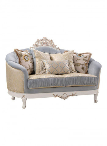 2-Seater Fabric Classic Sofa Beige/Grey