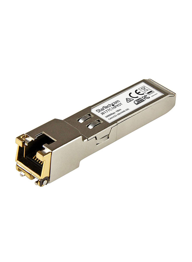 1000Base-T Hot-Swappable SFP Transceiver Silver/Yellow
