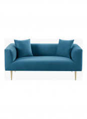 2-Seater Sofa With Two Cushion Blue 160 x 86cm