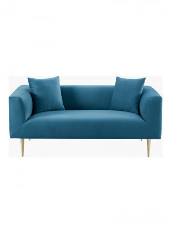 2-Seater Sofa With Two Cushion Blue 160 x 86cm