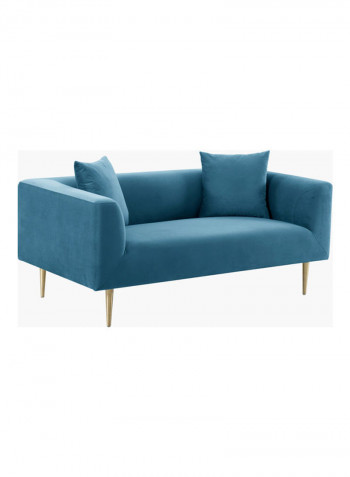 2-Seater Sofa With Two Cushion Blue 160 x 86cm