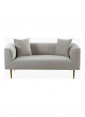 2-Seater Sofa With Two Cushions Grey 160 x 86cm