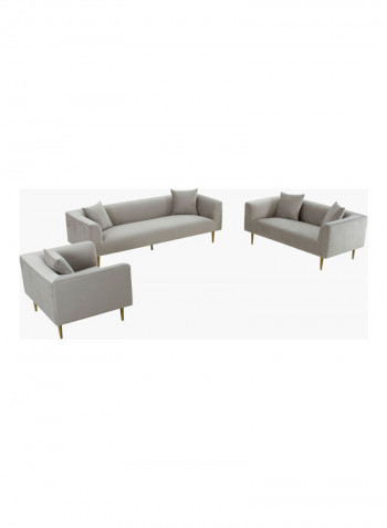 2-Seater Sofa With Two Cushions Grey 160 x 86cm