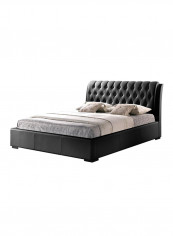 Baxton Studio Tufted Bed Without Mattress Black Queen