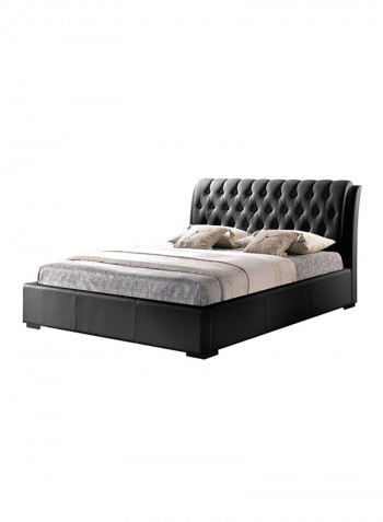 Baxton Studio Tufted Bed Without Mattress Black Queen