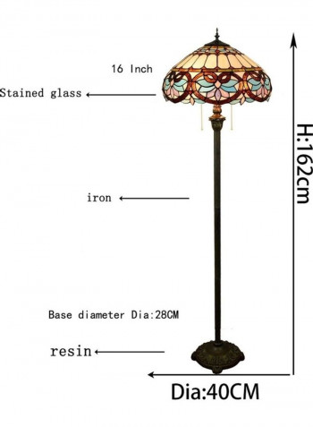 Retro Glass Mosaic Lampshade Floor Lamp Multicolour 49 x 49 x 43centimeter