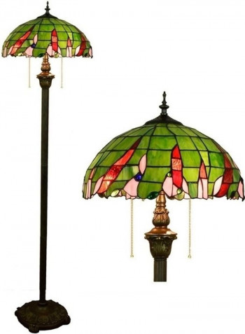 Vintage Garden Stained Glass Floor Lamp Multicolour