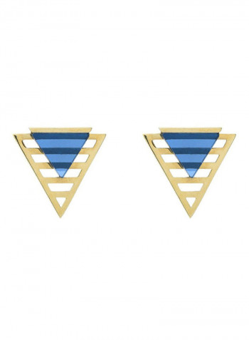 18 Karat Gold Triangle Studs