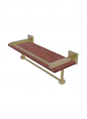 Towel Bar With Wooden Shelf Brown/Gold 16inch