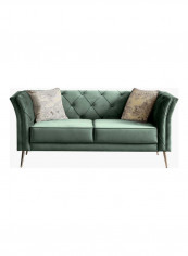 Rochelle 2-Seater Sofa With 2 Cushions Green 77x178x83cm