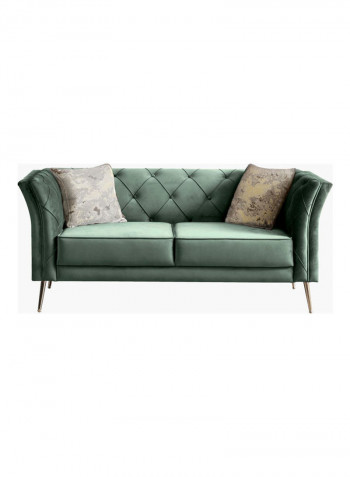Rochelle 2-Seater Sofa With 2 Cushions Green 77x178x83cm