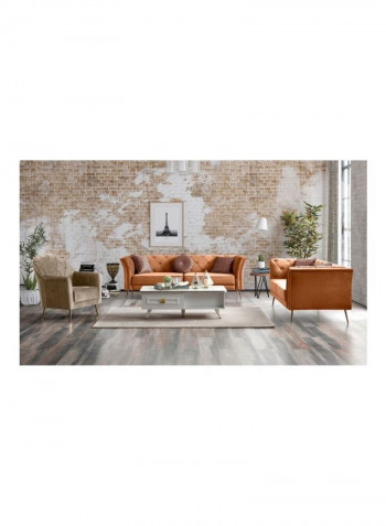 Rochelle 2-Seater Sofa With 2 Cushions Orange 77x178x83cm