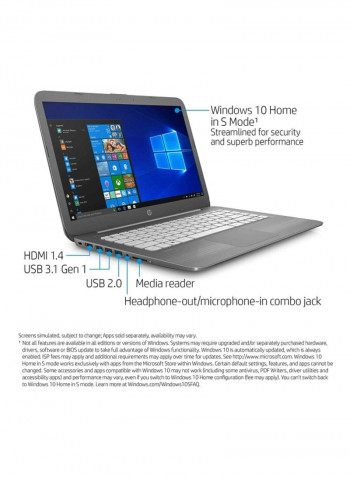 Stream-14-cb030nr Laptop With 14-Inch Display, Celeron Processor/4GB RAM/32GB eMMC Flash Drive/Intel GMA 3150 Graphics Smoke Grey