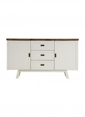 New Elli Wooden Sideboard White/Brown 160x90.5x47cm