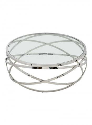 Orbit Round Coffee Table Silver/Clear 105x105x38centimeter