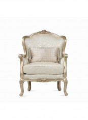 1-Seater Sofa Beige/Gold 84x90x114cm