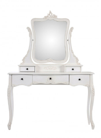 Antique Louis Dresser With Mirror White/Clear