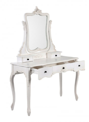Antique Louis Dresser With Mirror White/Clear