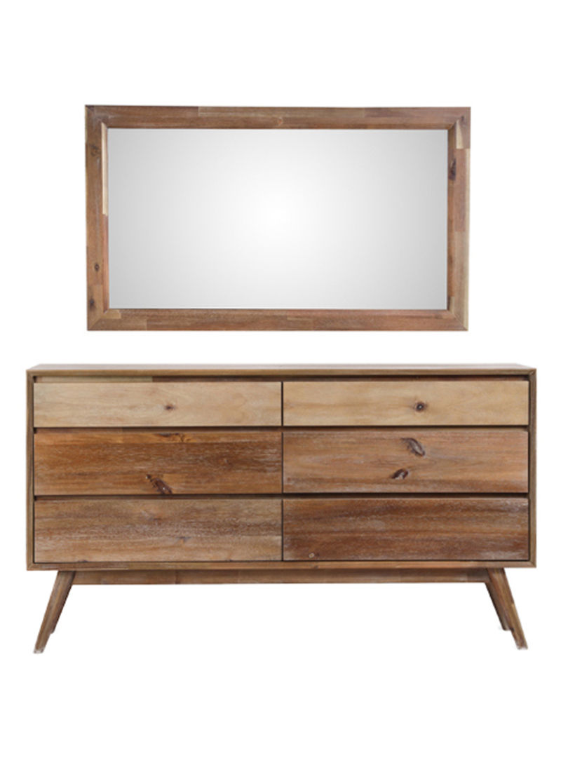 Artic Dresser With Mirror Brown/Clear