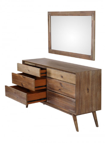 Artic Dresser With Mirror Brown/Clear