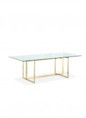 Dazzling Dining Table Gold/Clear 220 x 100 x 75cm