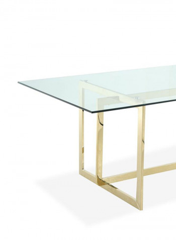 Dazzling Dining Table Gold/Clear 220 x 100 x 75cm