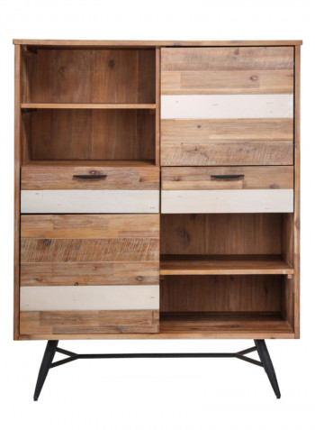 Ella Storage Cabinet Black/Brown/White