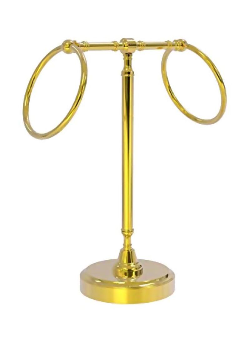 Two Ring Towel Holder Gold 13x6.2x15inch