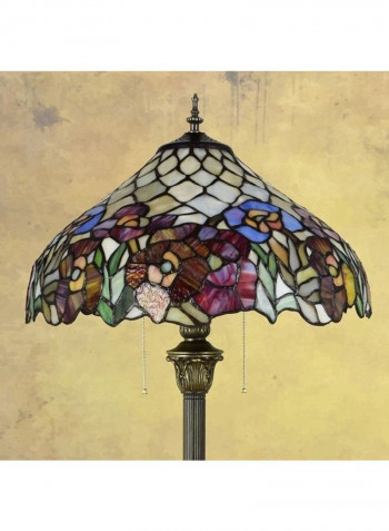 Rose Glass Lampshade Floor Lamp Multicolour