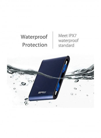 Waterproof External Hard Drive 1TB Blue