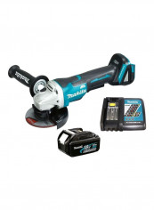 PT Makita Cordless Angle Grinder 115mm 18V 5.0Ah DGA455RTJ Blue/Black/Silver 362x130x145millimeter