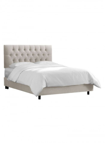 Tufted Bed Without Mattress Light Grey 180 x 200centimeter