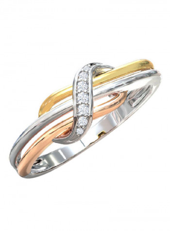 18K Gold Exquiiste Design Infinity Diamond Ring