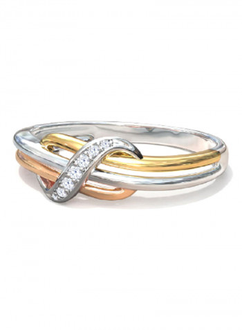 18K Gold Exquiiste Design Infinity Diamond Ring