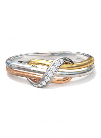 18K Gold Exquiiste Design Infinity Diamond Ring