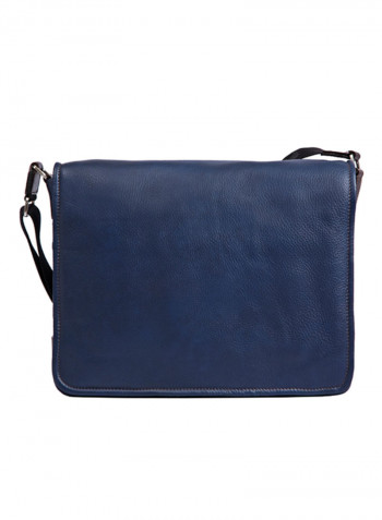 City Leather Messenger Bag Blue