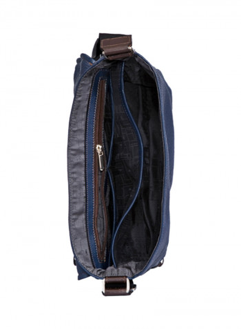 City Leather Messenger Bag Blue