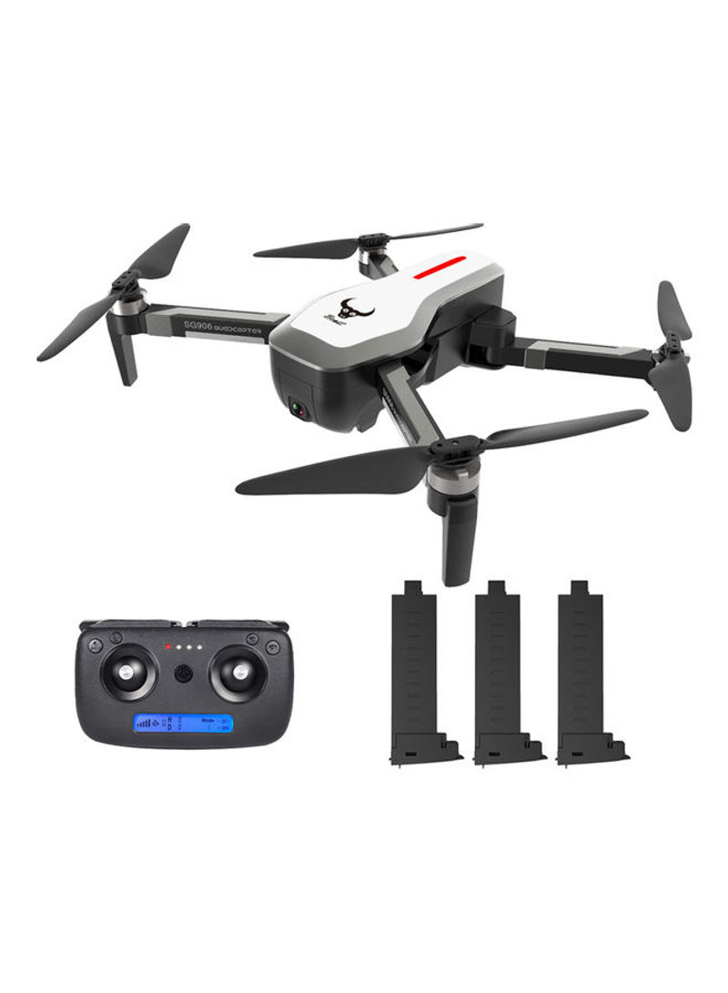 SG906 GPS Brushless 4K Drone with Camera Handbag 5G Wifi FPV Foldable Optical Flow Positioning Altitude Hold RC Quadcopter Drone with 3 Battery White 30.1*14.5*23.6cm