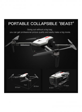 SG906 GPS Brushless 4K Drone with Camera Handbag 5G Wifi FPV Foldable Optical Flow Positioning Altitude Hold RC Quadcopter Drone with 3 Battery White 30.1*14.5*23.6cm