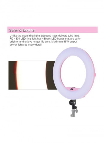 Bi-Colour LED Photography Ring Light White/Pink