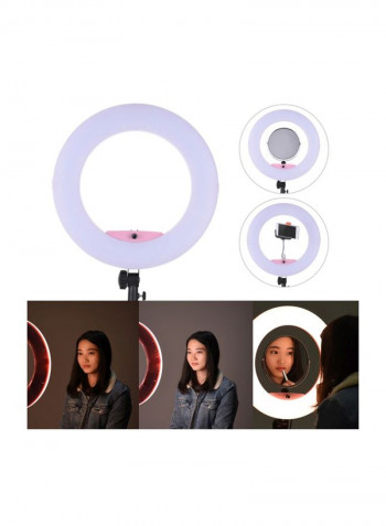Bi-Colour LED Photography Ring Light White/Pink