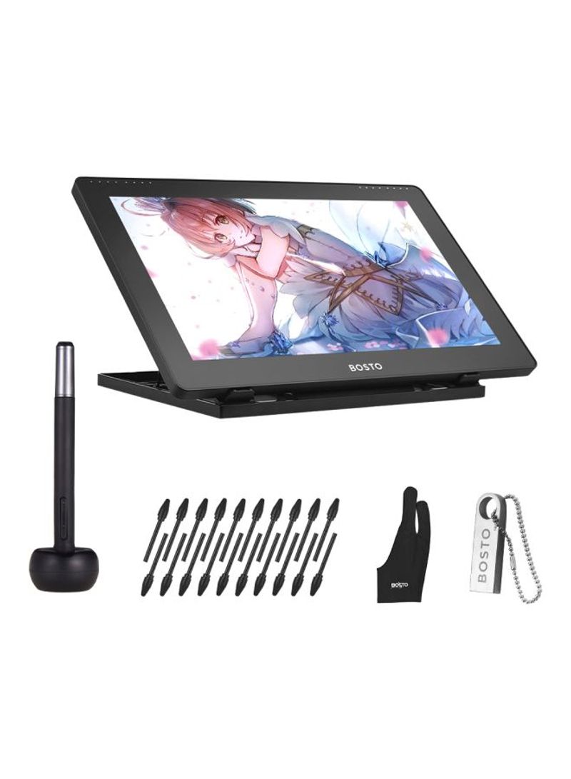 LCD Graphic Tablet With Rechargeable Stylus Pen Set 15.1inch Black/Silver