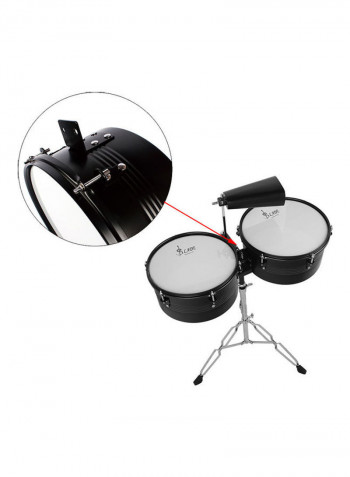 Timbales Drum Set with Stand and Cowbell