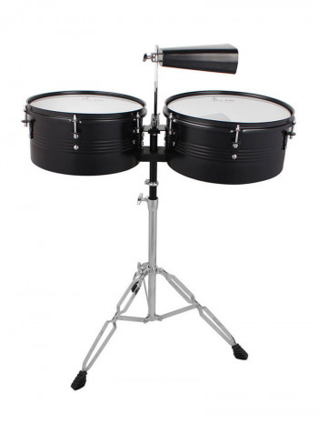 Timbales Drum Set with Stand and Cowbell
